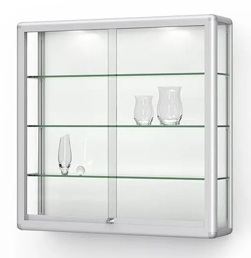 Wandvitrine aus Glas & Aluminium